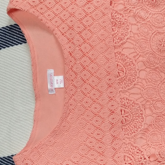 Floral Peach Crochet Mini Dress - Picture 4 of 14